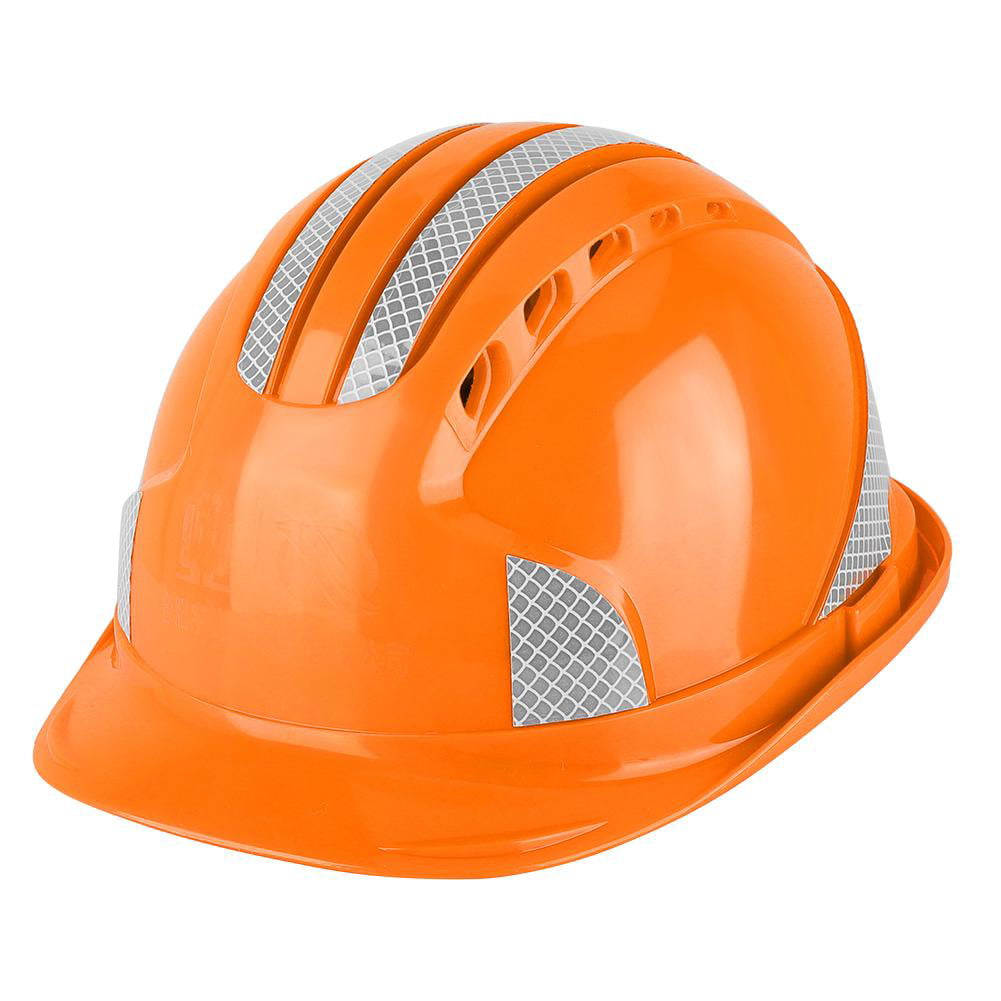 Safety Helmet Worker Construction Site Protective Cap Ventilate ABS Hard Hat Reflective Stripe Safety Helmet White