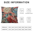 thumbnail image 5 of Orinice  Throw Pillow Cover Chinoiserie Red Peony Floral Cushion Cover  Pillow Case Chinoiserie Red Peony Floral Eurosham Accent Toss Pillowcase Rustic Decor for Sofa Living Room Bedroom White, 5 of 5