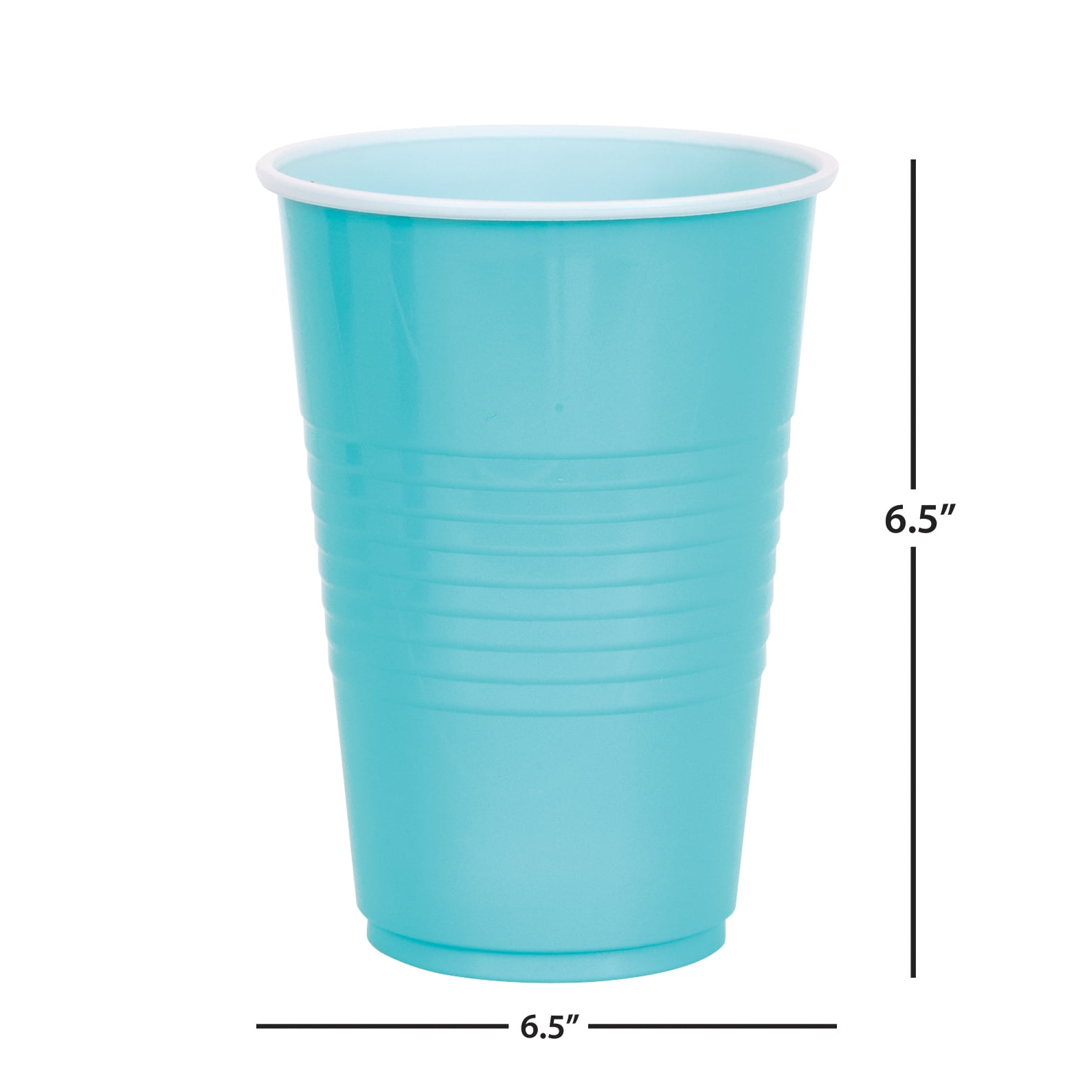 Plastic Disposable Party Cups, Terrific Teal, 16 oz, 18 Pieces, by Way To Celebrate