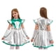 thumbnail image 3 of Disfraz de Halloween para niñas y niños, traje de Alien para Cosplay, manga casquillo, vestido de retales de PU brillante con mangas en el brazo, 3 of 5