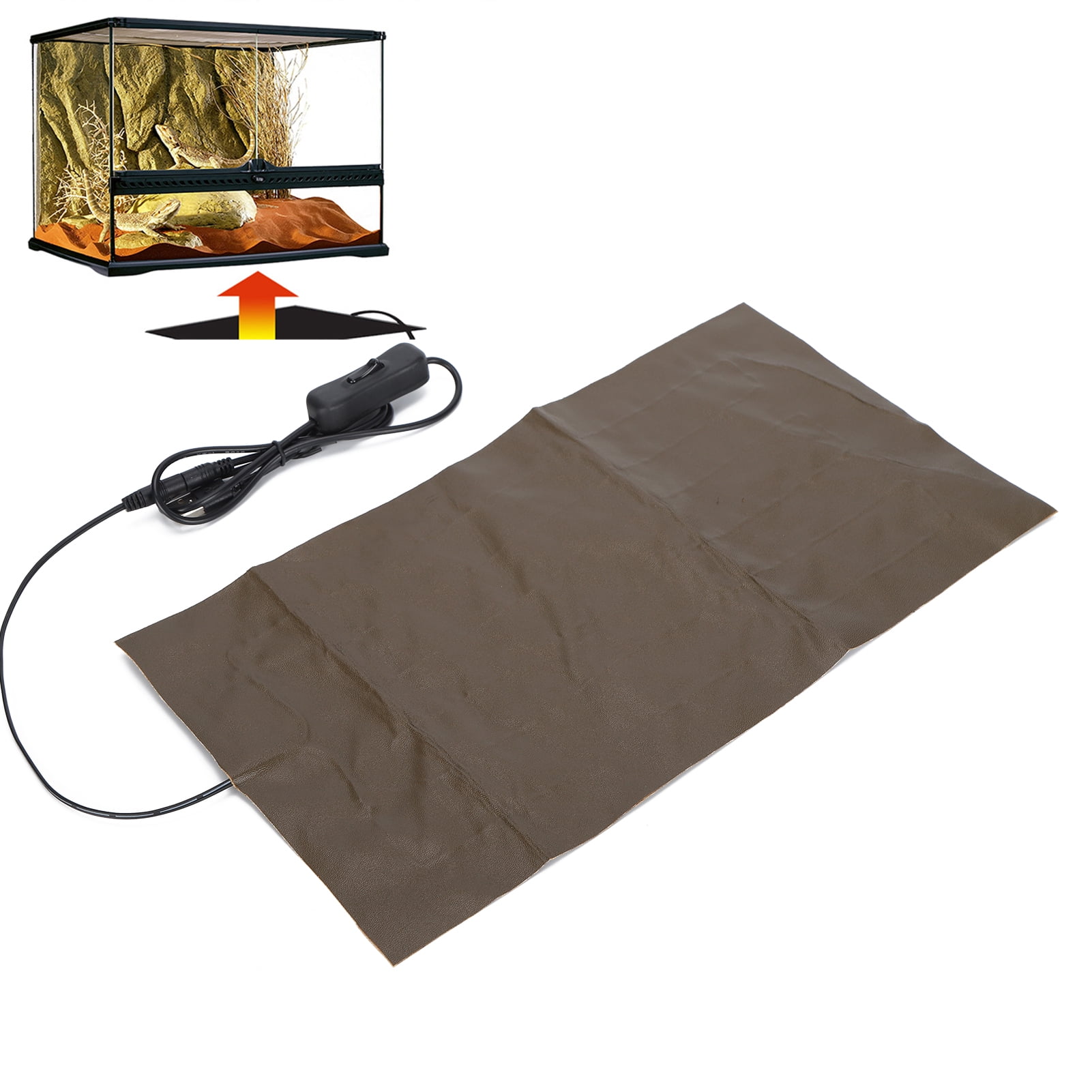Safety Aquarium Tortoise Heat Mat Thermostat Gecko,Spider,Crawler 8.5W