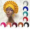 thumbnail image 2 of African Women Auto Gele African Head Tie ASO Oke Head Wrap Scarf Nigerian Wedding Hair Wear, 2 of 8