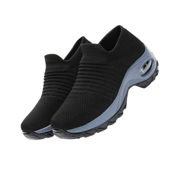 PENIKOKO Black Casual Sports Shake Shoes with Breathable Sneakers and PU Heel for Outdoor Activities