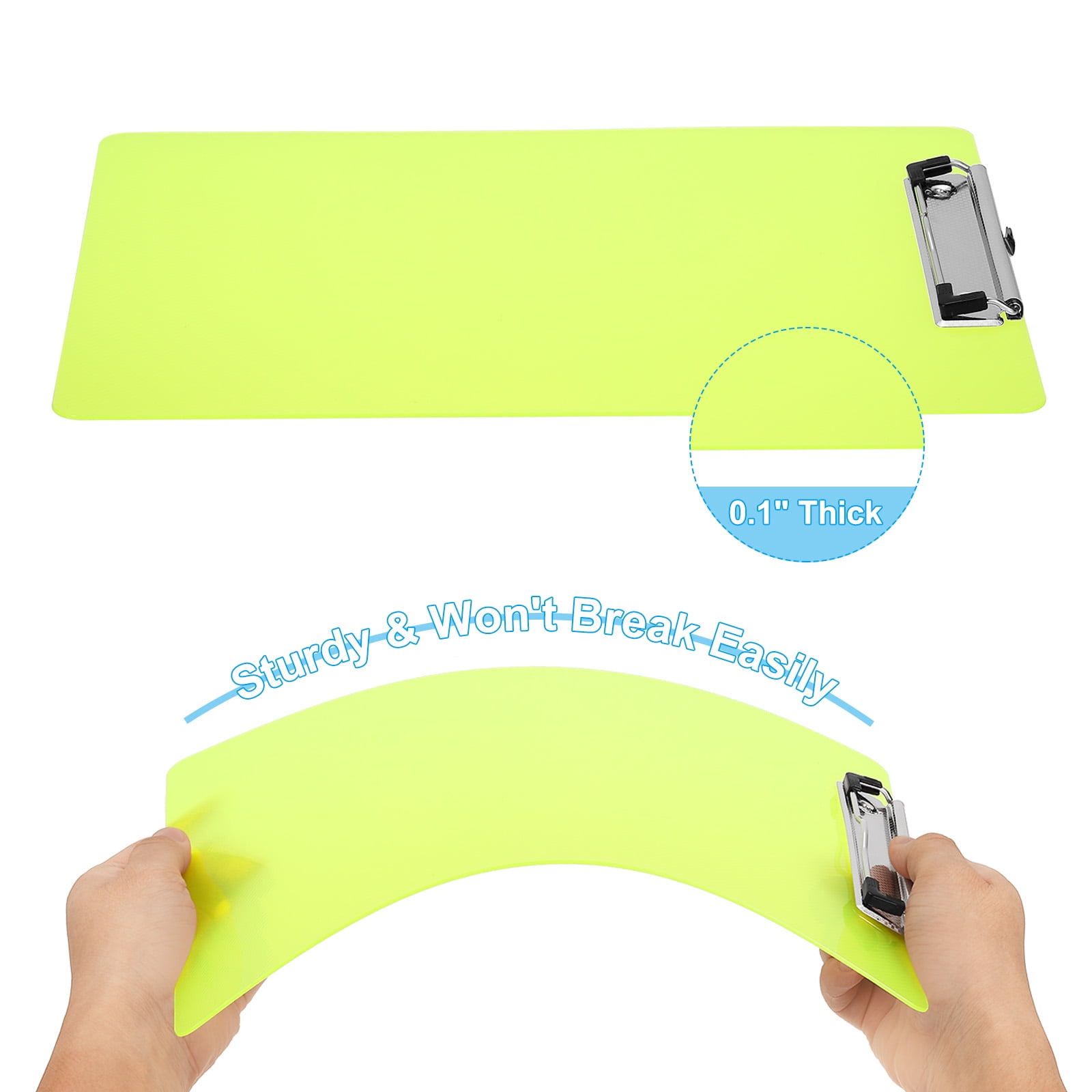 Uxcell Clipboards Letter Size Plastic Clear Hanging Clipboard 8.5"x11", White,6Pcs