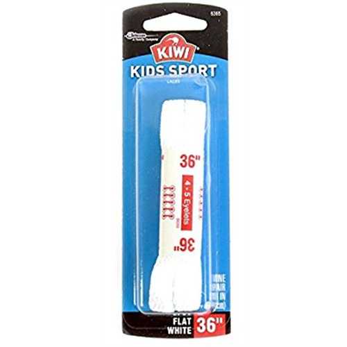 Kiwi Athletic Shoe Laces, 36inch, Flat, 3Pack, White