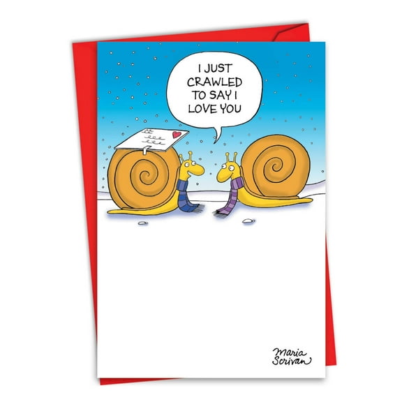 1 Funny Valentine's Day Card with Envelope - Snail Love C6807VDG