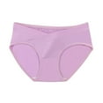 thumbnail image 2 of Swuxness Maternity Plus Size Support Panties, Panties for Women, Women's Plus Size Low Waisted Maternity Supportive Solid Color Breathable Briefs Purple, M, 2 of 3