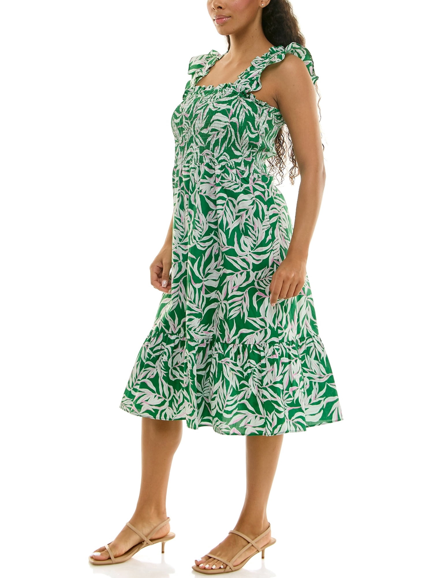 Nanette Lepore Women's Smocked Flutter Sleeve Midi Dress, Sizes XS-XXXL