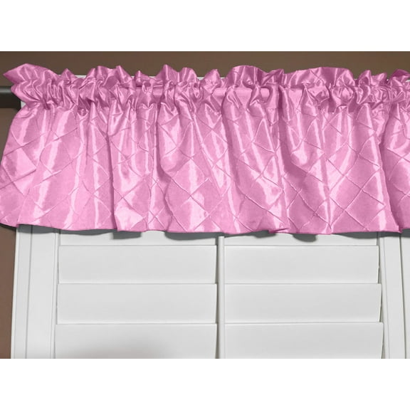 pintuck taffeta window valance 52 wide pink