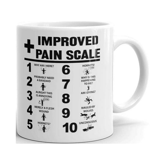 Nurse Improved Pain Scale Funny Coffee Tea Ceramic Mug Office Work Cup Gift 11 oz