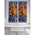 thumbnail image 3 of Living Room Curtains 72 Inches length, Blue Red Yellow Window Treatment Curtain Drapes, Modern Colored Rainbow Stained Glass Light Filtering Drapes for Bedroom Laundry Room, 52"x72", 2 Panels, 3 of 7
