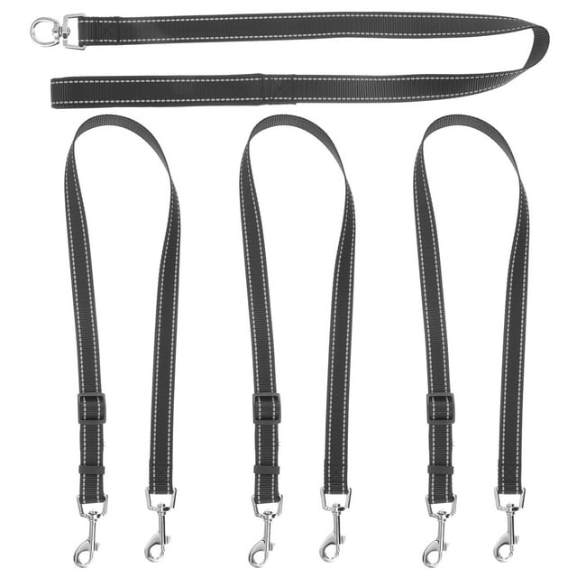MasteelfCA Heavy-duty 3 Way Dog Leash Reflective Triple Dog Walking Lead Leash with Strong Handle
