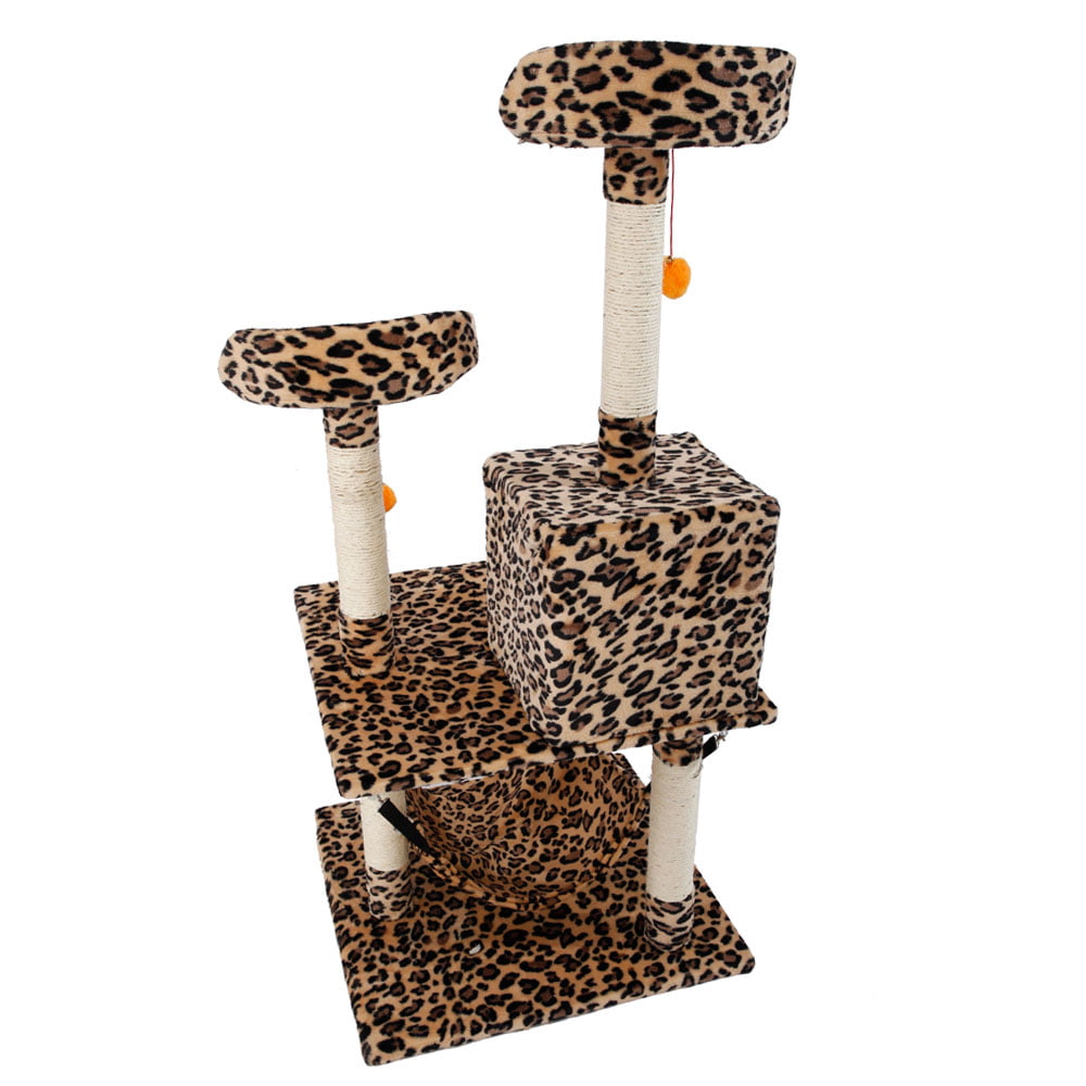 M13 51" Stable Cute Sisal Cat Climb Holder Cat Tower Leopard Print XFP 