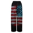 thumbnail image 4 of USA Anniversary 250 Womens Workout Pants Independence Day American Flag Print Wide Leg Pants Elastic High Waist Slit Baggy Loose Fit Soft Pajama Bottoms, #01 Sky Blue, XL, 4 of 6