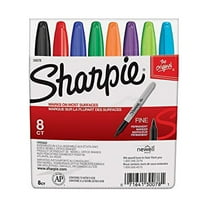 Sharpie 30078 Permanent Markers, Fine Point, Classic Colors, 8 Count (Assorted)