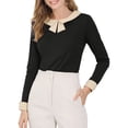 thumbnail image 1 of INSPIRE CHIC Women's Elegant Collar Long Sleeves Work Office Blouse Tops, 1 of 6