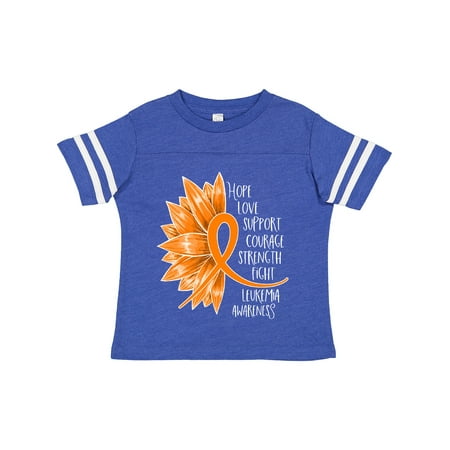 

Inktastic Leukemia Awareness Orange Sunflower Ribbon Gift Toddler Boy or Toddler Girl T-Shirt