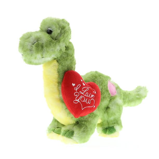 Dollibu Green Dinosaur I Love You Valentines Stuffed Animal - Heart Message  - 10 inch - Wedding, Anniversary, Date Night, Long Distance, Get Well Gift  for Her, Him, Kids - Super Soft Plush 