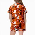 thumbnail image 7 of CAUYDY Halloween Pajamas Kids Girls Pajamas 2-Piece Pjs Set Kids Short Sleeved and Shorts Jammies Casual Wear Girls' Sleepwear Lounge Clothes Orange Sizes 8-9 Years, 7 of 7