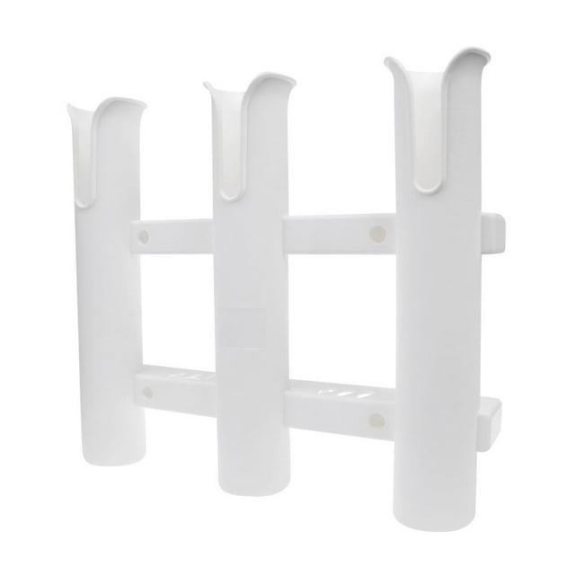 Fishing Rod Holder Bracket 3-Rod Fishing Pole Rack Tube Kayak Garage Storage White