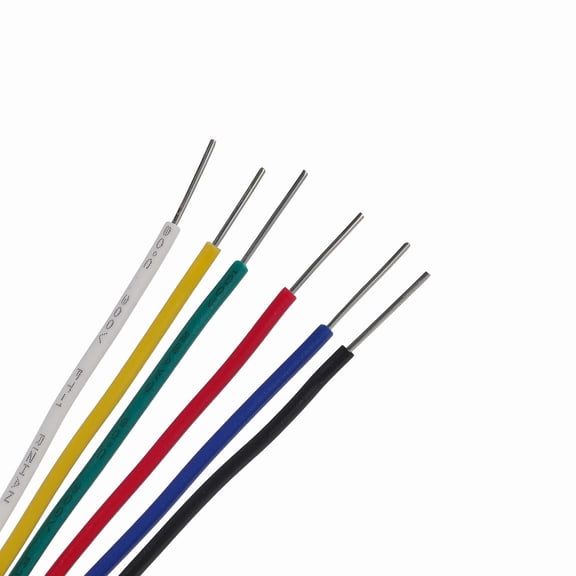 UYGDUY-22 AWG Wire Solid Core Hookup Wire, 6 Different Colored Breadboard Wires 30ft Each, Electronic Wire with PVC for Arduino