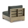 thumbnail image 2 of BenJara Mayo Outdoor Modular Armless Chair, Dark Gray Nuvella Fabric, Brown, 2 of 5