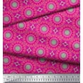 thumbnail image 3 of Soimoi Pink Cotton Jersey Fabric Mandala Geometric Printed Craft Fabric by the Yard 58 Inch Wide, 3 of 3