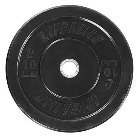 Lifeline Fitness Olympic 10 lb. Rubber Bumper Weight Plate - Single 2" Barbell Plate for Home Gym Equipment, Fitness equipment for use with weight bench