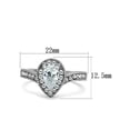 thumbnail image 2 of Women's Stainless Steel 316 Pear Cut 1.08 Carat Zirconia Halo Engagement Ring Size 8, 2 of 5