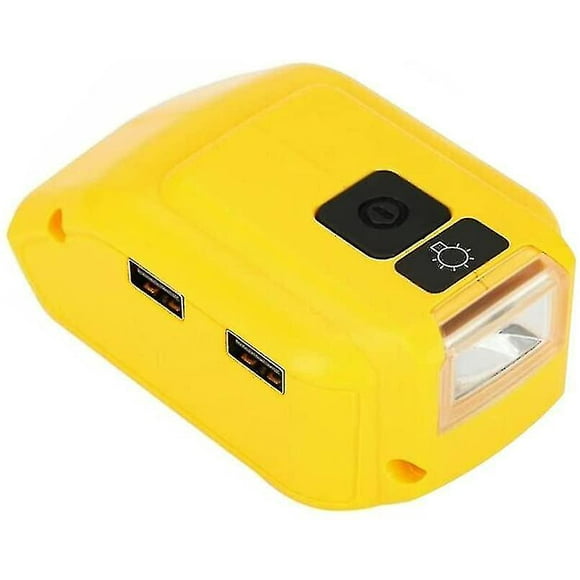 Usb Converter Charger,dual Usb Dcb090 Adapter Charger Power Supply For Dewalt 14.4v 18v 20v Li-ion Battery Charging Converter Tool With Led Work Light