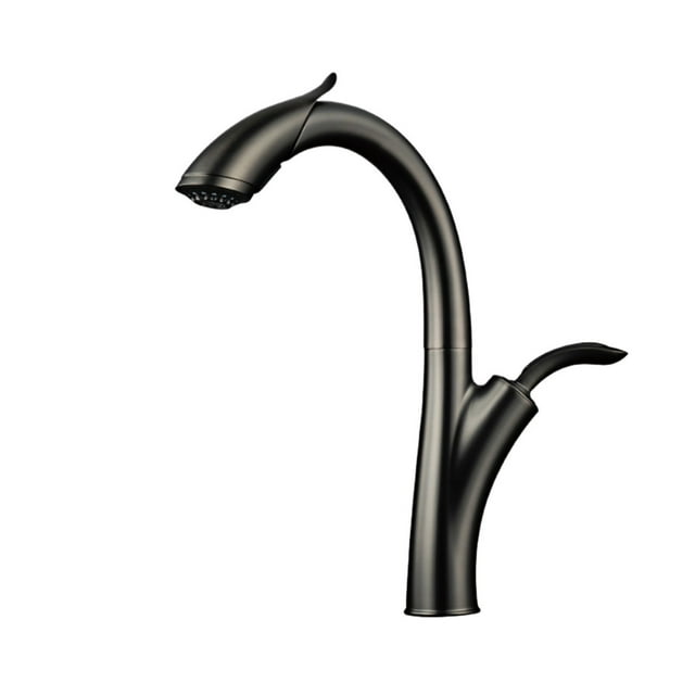 Luxury Gun Grey Kitchen Faucet, Creative Pull-out Design Single Control Single Handle, Cold And Hot Dual Control Brass Sink Faucet ,Versatile Features