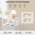thumbnail image 3 of Mesa de noche Lazzanto con cargador USB-C, 2 cajones, 3 of 8