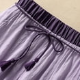 thumbnail image 4 of Women's Maxi Skirt A Line Elastic Waist Summer Skirt A Line Flowy Swing Casual Beach Skirt Ankle Length Double Layers Boho Loose Fit, Purple (Large), 4 of 9