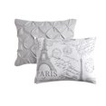 thumbnail image 2 of 3 Piece Reversible Grey Pinktuck/Paris Revsersible Comforter Set, 2 of 7
