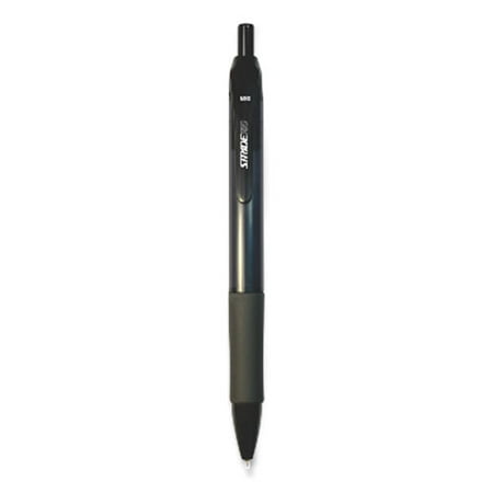 Stride StrideRio Gel Pen, Retractable, Medium 0.7 mm, Black Ink, Translucent Black Barrel, 12/Box