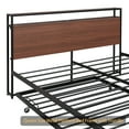 thumbnail image 3 of Queen Size Metal Platform Bed Frame with Trundle, USB Ports and Slat Support ,No Box Spring Needed Black, 3 of 13