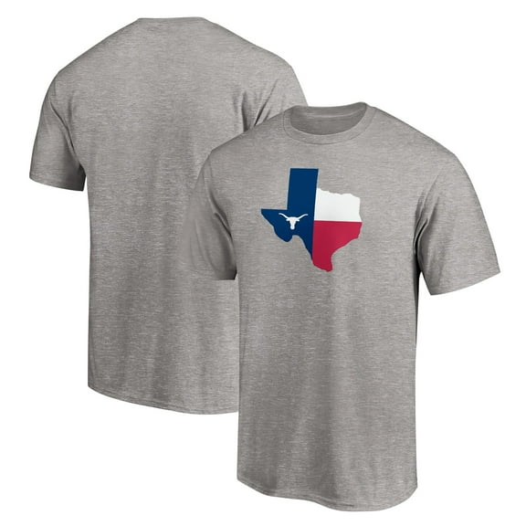 Men's Heather Gray Texas Longhorns State Flag T-Shirt