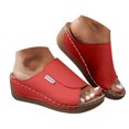 thumbnail image 1 of DXOUPM Sandals for Women Wedge Comfortable Breathable Open Toe Casual Beach Summer Sandals, 1 of 4