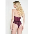 thumbnail image 4 of Music Legs Women's Scalloped trim lace teddy with a thong back 80048-BURGUNDY, 4 of 5