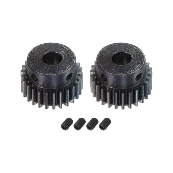 1Mod 26T Pinion Gear 8mm Bore Hardened Steel Motor Rack Spur Gear with Step for RC Car Truck Gear Drive, 2 Set