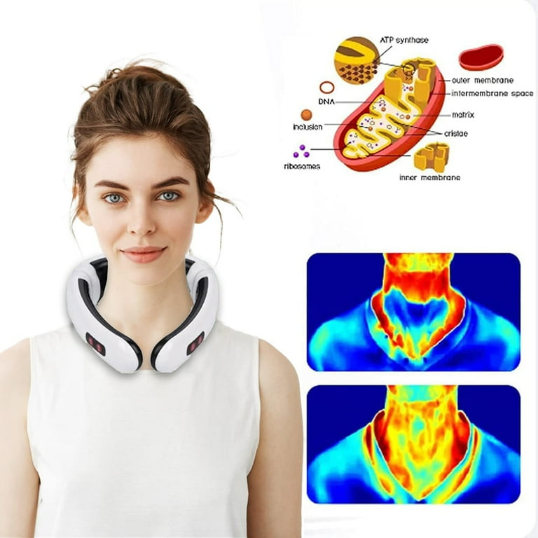 Neck Massaging Patch With Vibration And Heat Function, Full Body Chargeable  Portable Mini Ems Pulse Massager For Home And Travel Use