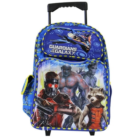 Full Size Blue and Yellow Guardians of the Galaxy Rolling (Best Rolling Backpack For Middle School)
