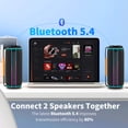 thumbnail image 2 of Portable Bluetooth Speaker, 30W Deep Bass Wireless Speaker with 55mm Driver, Bluetooth 5.4, IPX7 Waterproof, 4000mAh Battery, 24H Playtime, TWS Pairing, 11 RGB Light Modes for Outdoor Beach Camping S, 2 of 7