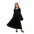 thumbnail image 2 of Lejafay Robe Vintage Renaissance pour Filles Robe de Bal Médiévale Manches Longues Cloche Robe Féerique Robe Princesse Rétro Noire 8, 2 of 7
