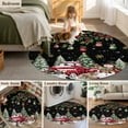 thumbnail image 5 of Round Rug 7Ft Washable Non-Slip, Black Christmas Circle Area Rugs for Living Room Bedroom, Xmas Snowman Truck Snowflake Tree Balls Indoor Floor Mats Carpet Runner for Home Decor Aesthetic, 5 of 8