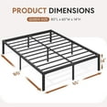 thumbnail image 7 of WAYES Queen Bed Frame, 14 Inch High Platform Bed Frame with Storage, Minimal Queen Size Metal Bed Frame, Heavy Duty, No Box Spring Needed, Noise-Free, Easy Assembly, Black, 7 of 7
