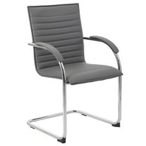 Scranton & Co Faux Leather Office Chair in Gray (Set of 2)