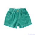 thumbnail image 2 of Fozruso Girls Summer Loose Fashion Personality Casual Thin Denim Shorts Girls Denim Jean Shorts(Green), 2 of 6