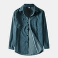 thumbnail image 2 of PENGXIANG Chemise Décontractée en Velours Côtelé pour Hommes Manches Longues Poche Col Rabattu, 2 of 7