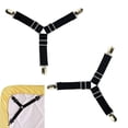 thumbnail image 4 of Wosthever Soporte de esquina para sábana ajustable, correas elásticas, Clips de sujeción, 2 uds. Decoración del hogar Hebilla blanca elastica negra, 4 of 6